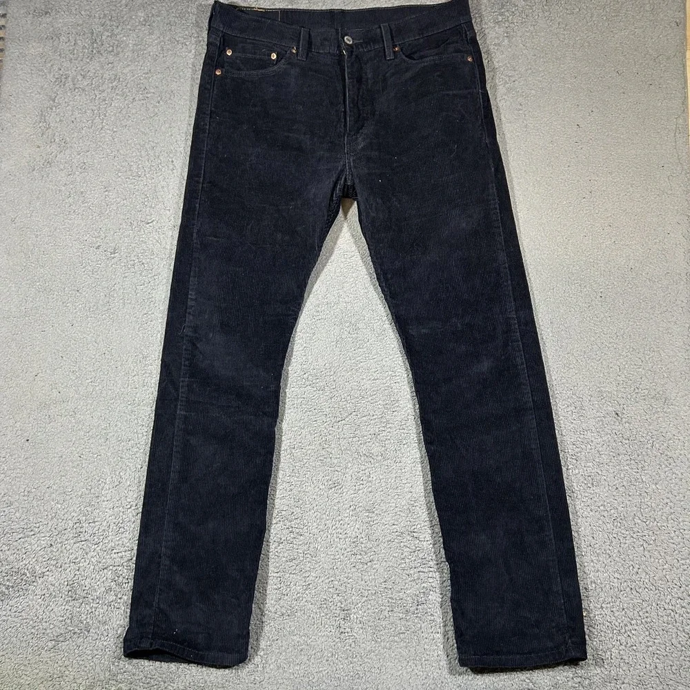 Levis 513 Slim Straight Mens Black Denim Jeans 34x32 Casual Everyday Pants #3310